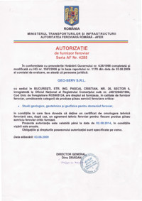 Autorizație furnizor feroviar